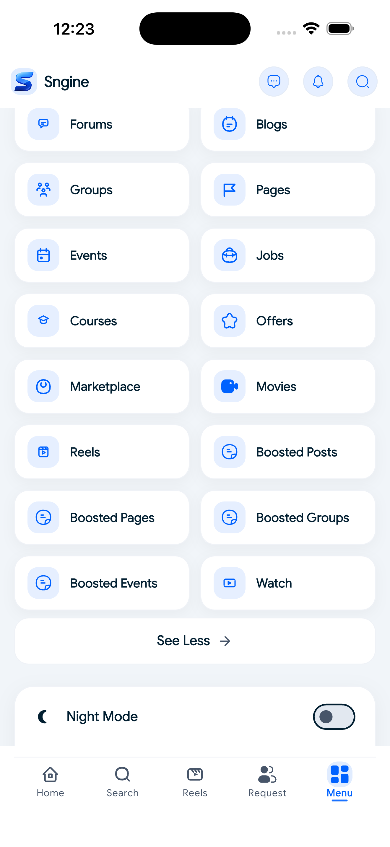 Sngine Timeline – Flutter Social Networking App (Android & iOS) mobile preview